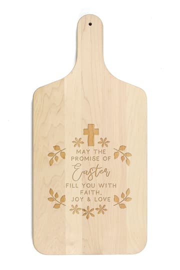 The Promise of Easter 8&#x22; x 17&#x22; Maple Paddle Cutting Board